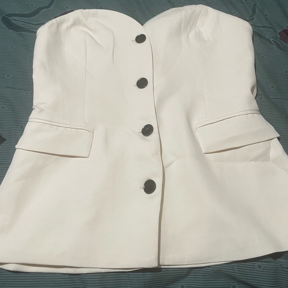 04C.- Solid Tube Top With Wide Leg Pants Set. Size Large. Color: Apricot - Picture 2 of 8